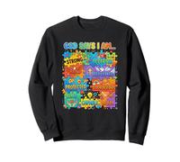Dios Dice Que Soy Cristiano Concientización sobre el Autismo Puzzle Fe Sudadera