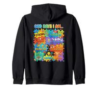 Dios Dice Que Soy Cristiano Concientización sobre el Autismo Puzzle Fe Sudadera con Capucha