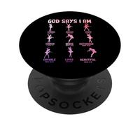 Dios Dice Que Soy lo Suficientemente Fuerte Único Elegido Valiente Amado Fe PopSockets PopGrip Adhesivo