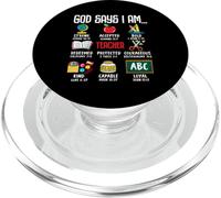 Dios dice que soy maestro de regreso a la escuela PopSockets PopGrip para MagSafe