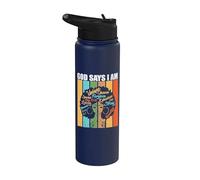 Dios dice que soy Melanin Pride Black Girl Black History Month Stainless Steel Insulated Water Bottle