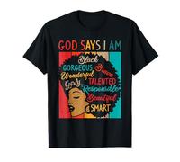 Dios Dice Que Soy Negro Afro Mujer Negra Orgullo Camiseta