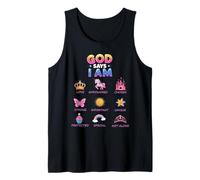 Dios Dice Que Soy una Princesa Linda, Jesús, Adolescente, niña pequeña Camiseta sin Mangas