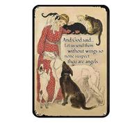 Dios Dijo: «Enviémoslos Sin Alas Para Que Nadie Sospeche Que Son Ángeles». Placa Metálica Impermeable Letrero De Metal Vintage Cartel De Chapa Para Hogar Aire Libre Balcón 20X30Cm