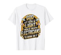Dios Dijo: «Que Haya luz», Gracioso Electricista Cristiano Camiseta