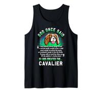Dios Dijo una Vez Que Dios creó al Cavalier Funny Dog Lover Camiseta sin Mangas