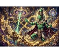 Dios Egipcio Osiris Puzzle 1000 Piezas Adultos Y Niños,Premium,Desafío,Anti-estrés,Rompecabezas,Deco Pared,Regalo Ideal,14 Años+,Relax,Reto,Cartón,Educativo 52x38cm