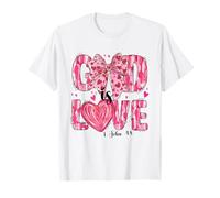 Dios es Amor 1 Juan 4 8 Christian Valentine Corazones Arco Camiseta