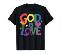 Dios es Amor Colores del Arco Iris Mensaje Espiritual Inspiración Camiseta