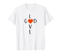 Dios es Amor | Cruz Corazón Cristiano Fe Biblia 1 Juan 4:8 Camiseta gráfica económica