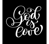 Dios es amor, texto de cita cristiana Pegatinas de pared 54.6x63.4cm Impermeable Blanco