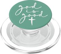Dios es Buena fe Iglesia Cristo Jesús jesuita Verde Pastel PopSockets PopGrip para MagSafe