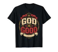 Dios es Bueno Biblia de fe Cristiana Camiseta gráfica económica, Hombre, Negro, XL