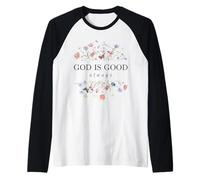 Dios es Bueno Siempre Wildflower Christian Faith Camiseta Manga Raglan