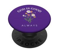 Dios es Bueno Siempre Wildflower Christian Faith PopSockets PopGrip Adhesivo