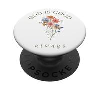Dios es Bueno Siempre Wildflower Christian Faith PopSockets PopGrip Adhesivo