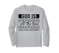 Dios es Bueno Todo el Cristo Cristiano Dios Cruz Hombres y Mujeres Manga Larga