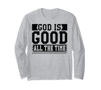 Dios es Bueno Todo el Cristo Cristiano Dios Cruz Hombres y Mujeres Manga Larga
