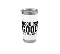 Dios es bueno todo el Cristo cristiano Dios cruz hombres y mujeres Vaso térmico de acero inoxidable de doble pared