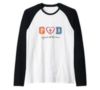 Dios es Bueno Todo el Tiempo Cita de fe Cristiana Camiseta Manga Raglan
