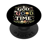 Dios es Bueno Todo el Tiempo Cita de fe Cristiana Retro PopSockets PopGrip Adhesivo