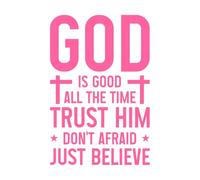 Dios es bueno todo el tiempo confía en él diseño Calcomanías de pared de PVC 36x54.1cm Removible sin dejar pegamento Rosa