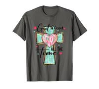 Dios es bueno todo el tiempo corazón cruz Camiseta