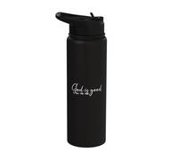 Dios es bueno todo el tiempo fe cristiana Biblia diciendo iglesia Stainless Steel Insulated Water Bottle