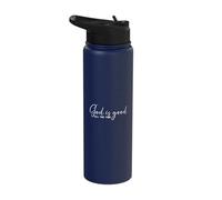 Dios es bueno todo el tiempo fe cristiana Biblia diciendo iglesia Stainless Steel Insulated Water Bottle
