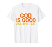 Dios es Bueno Todo el Tiempo Jesús Retro Vintage Biblia Cristiana Camiseta gráfica económica, Hombre, Blanco, S