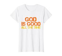 Dios es Bueno Todo el Tiempo Jesús Retro Vintage Biblia Cristiana Camiseta gráfica económica, Mujer, Blanco, L