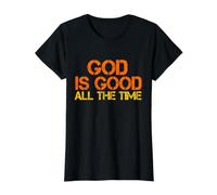 Dios es Bueno Todo el Tiempo Jesús Retro Vintage Biblia Cristiana Camiseta gráfica económica, Mujer, Negro, L