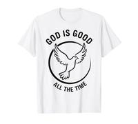 Dios es Bueno Todo el Tiempo, Regalo religioso y Cristiano para Hombres y Mujeres Camiseta gráfica económica, Hombre, Blanco, M