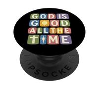Dios es Bueno Todo el Tiempo Retro fe Cristiana Cita PopSockets PopGrip Adhesivo