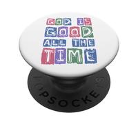 Dios es Bueno Todo el Tiempo Retro fe Cristiana Cita PopSockets PopGrip Adhesivo