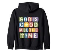Dios es Bueno Todo el Tiempo Retro fe Cristiana Cita Sudadera con Capucha