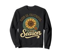 Dios es Fiel en Cada Temporada Girasol Fe Cristiana Sudadera