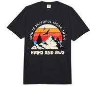 Dios es Fiel Más Altos y Bajos Mensaje de fe de montaña Comfort Colors Adult Heavyweight T-Shirt