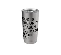 Dios es la razón por la que he llegado tan lejos Vaso térmico de acero inoxidable de doble pared