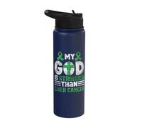 ¡Dios es más fuerte que el cáncer de hígado! Stainless Steel Insulated Water Bottle