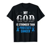 Dios es más Fuerte Que la Conciencia del cáncer de próstata Cinta Azul Camiseta