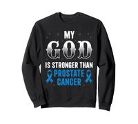 Dios es más Fuerte Que la Conciencia del cáncer de próstata Cinta Azul Sudadera