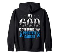 Dios es más Fuerte Que la Conciencia del cáncer de próstata Cinta Azul Sudadera con Capucha