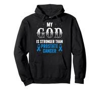 Dios es más Fuerte Que la Conciencia del cáncer de próstata Cinta Azul Sudadera con Capucha
