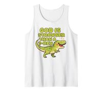 Dios es más Fuerte Que un Trex Cute Dino Kids Christianity Camiseta sin Mangas