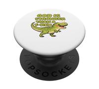 Dios es más Fuerte Que un Trex Cute Dino Kids Christianity PopSockets PopGrip Adhesivo