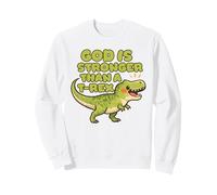 Dios es más Fuerte Que un Trex Cute Dino Kids Christianity Sudadera