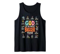 Dios es más Grande Afirmaciones positivas Cristiano religioso Camiseta sin Mangas