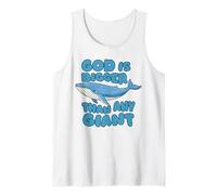 Dios es más Grande Que Cualquier Ballena Azul Gigante Lindos niños Cristianos Camiseta sin Mangas
