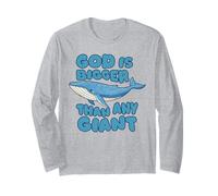 Dios es más Grande Que Cualquier Ballena Azul Gigante Lindos niños Cristianos Manga Larga